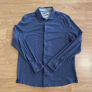 Johnnie-O Hangin' Out Shirt Men's Large Blue Cotton/Lyocell/Spandex Blend Soft